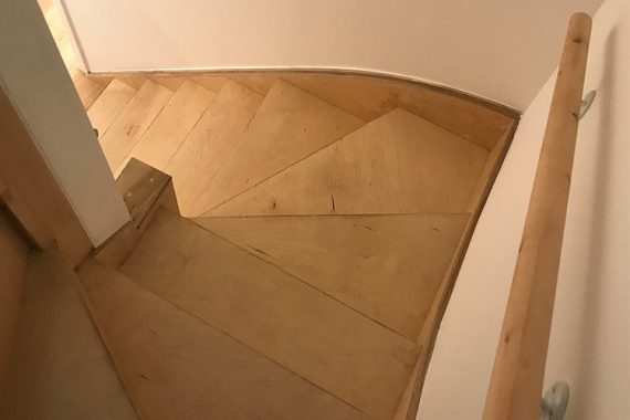 plywood stairs, detail